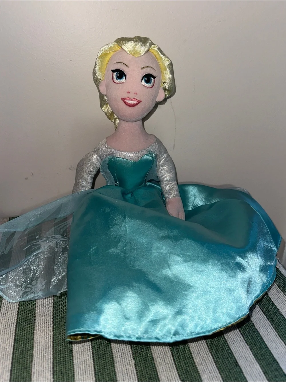 Elsa-Inspired Teal Princess Plush Doll - Kids Toys